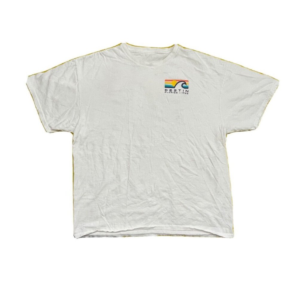 Destin Florida Beach Souvenir Layered Wave Tshirt XL